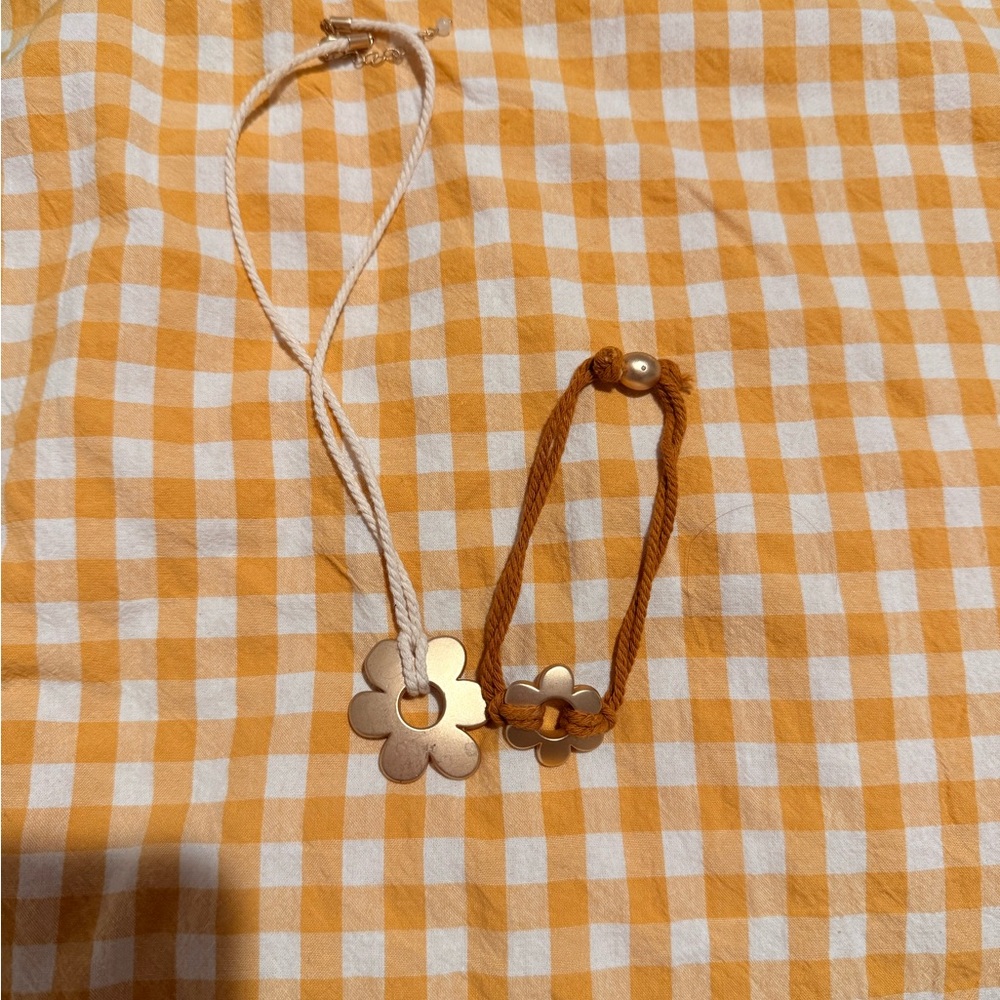 Floral Charm necklace and bracelet